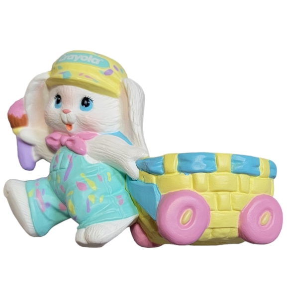 VTG 1990! HALLMARK 3" Crayola Bunny Rabbit Easter Egg Holder Figurine - Picture 1 of 5